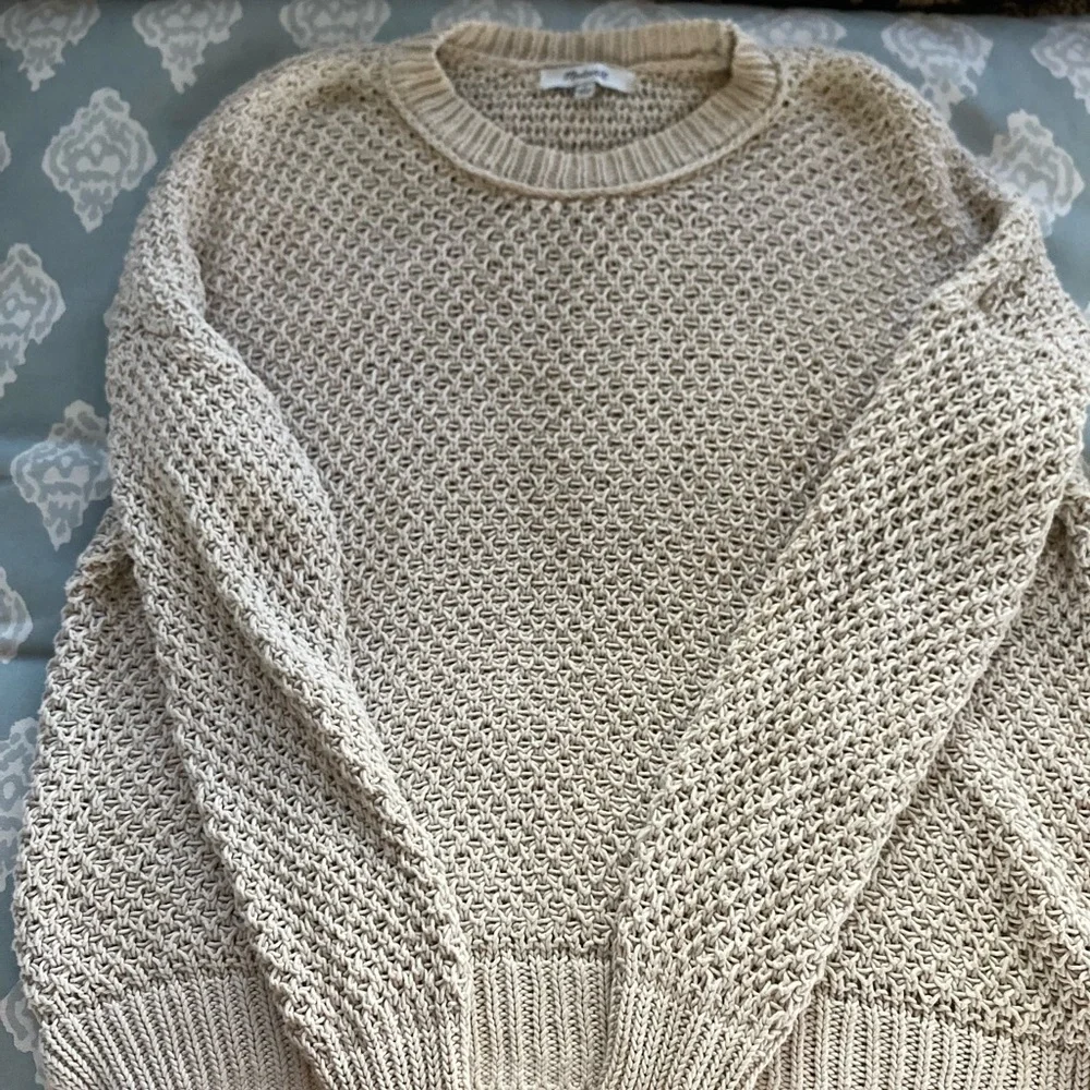 Madewell cream knit cotton size medium sweater